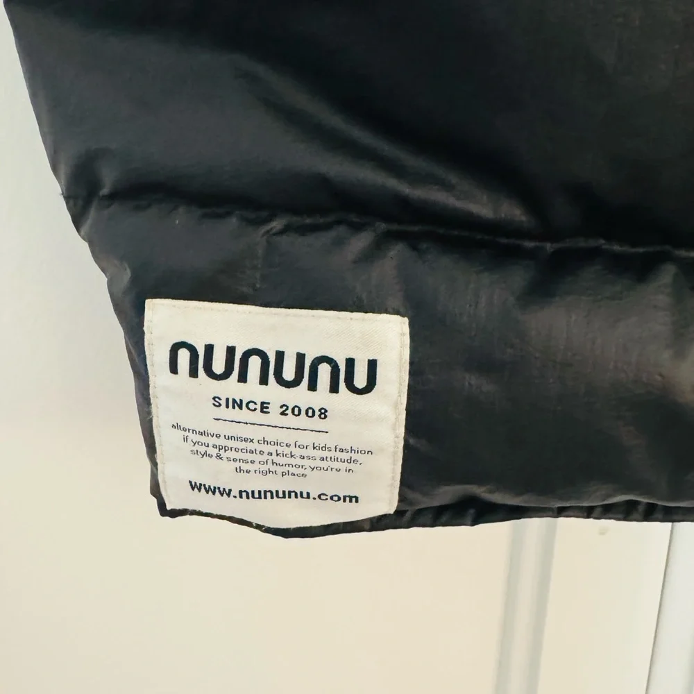 Nununu Kids The Biker Down Puffer Vest with Zipper Accents in Black